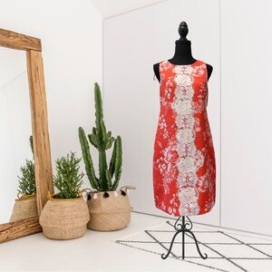 Vince Camuto Sleeveless Floral Lace Front Sheath Dress